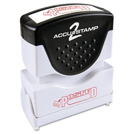 CONSOLIDATED STAMP MFG Consolidated Stamp 035580 Accustamp2 Shutter Stamp with Anti Bacteria; Red; POSTED; 1.63 x .5 35580